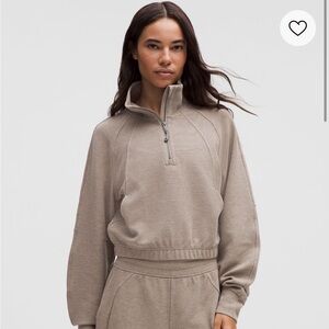 Scuba Cropped Funnel-Neck Half Zip *Waffle